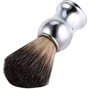 Metalen scheerschuimkwast, zilveren Mamba-scheerapparaat van roestvrij staal, scheergereedschaptype voor mannenscheerkwasten, mannenhaarborstel, baardhandgreepborstel met aluminium handgreep