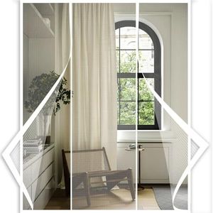 Magnetisch klamboe voor raam - Klamboe voor ramen met klittenbandmontage - Magnetisch klamboe voor raam in glasvezel-310x 250cm-Wit