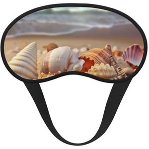 Zeeschelpen op het strand slaapmasker voor vrouwen, meisjes en mannen, zacht, comfortabel oogmasker met verstelbare riem, verduisterende oogslaapschaduwhoes voor reizen, yoga, dutje in ploegendienst