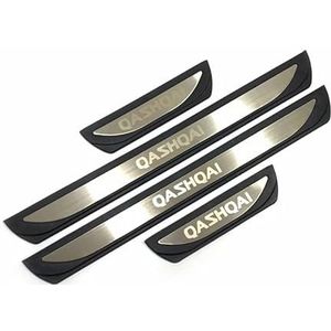 4 stuks Rvs Instaplijsten Protector Strips, voor Nissan Qashqai J12 2022 2023 Antislip Anti Scratch Scuff Styling Welkom Pedaal Decoratie Accessoires