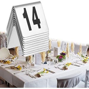 Roestvrijstalen tafelnummers voor tenten, 1-50 1-100 Tent Stijl Tafel Nummer Dubbelzijdig Nummer(1 to 50)