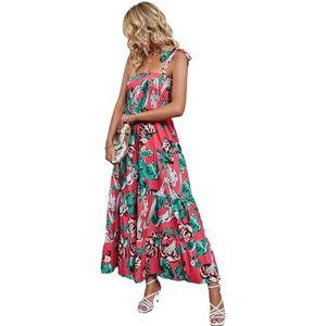 yk8fass Sexy Backless Halter Jurk rj-0827, Rood bedrukt, S