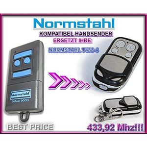NORMSTAHL T433-4 compatibele afstandsbediening vervangende zender, 433,92 MHz rolling code keyfob