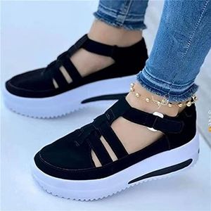 Swezida schoenen, dames casual wandelschoenen, dames casual wandelschoenen orthopedische boog diabetes ondersteuning, 2023 nieuwe casual uitgesneden sandalen (Color : Black, Size : 42 EU)