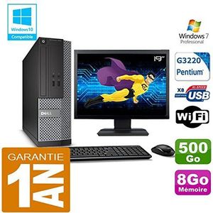 Dell PC 3020 SFF Intel G3220 RAM 8 GB harde schijf 500 GB WiFi W7 display 19 inch (gereviseerd)