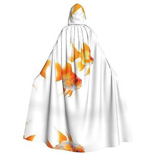 OdDdot Schattige goudvissen print carnaval cape volwassen capuchon mantel heksenkostuum voor mannen en vrouwen cosplay kostuums