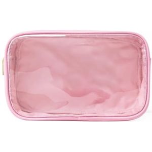 PVC transparante tas duidelijk reizen opslag organisator make-up cosmetische tas zakjes transparante waterdichte toilettas doorzichtige draagtas (kleur: roze, maat: L)