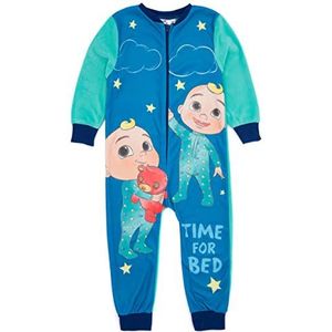 Cocomelon Jongens Blauwe Onesie | Alles-in-één loungekleding van fleece | Pyjama voor kinderen PJ's Slaappak Nachtkleding | Gezellige cadeauartikelen - 18-24 maanden