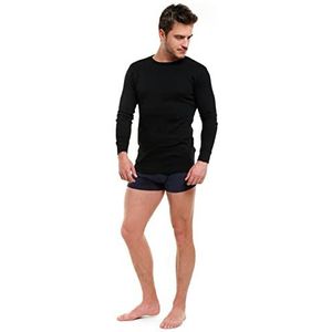 Moraj Thermisch onderhemd voor heren, lange mouwen, functioneel ondergoed, 1600-001, zwart, L