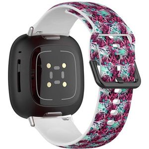 Zachte sportband compatibel met Fitbit Sense/Sense 2 / Versa 4 / Versa 3 (Cool Nice Paars Roze Retro) Siliconen Armband Strap Accessoire