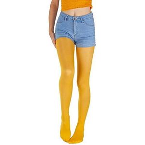Giulia Kinderen meisjes panty microvezel 40 Den Gr. 104-158 semitransparent gekleurd, Yellow Moon., 128-134