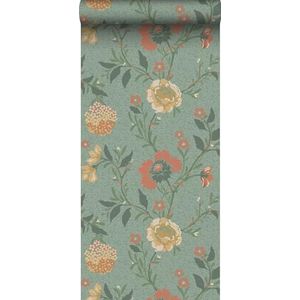 behang bloemen groen 53 cm x 10.05 m - van Sanders & Sanders