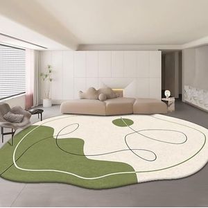 NBHDWF Onregelmatige gebogen lijnen Area Rugs, zachte antislip tapijt duurzaam voor woonkamer slaapkamer hal eetkamer, avocado groen (Color : B, Size : 80 * 160cm)