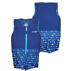 Drijvend badpak voor jongens en meisjes: Megalodon - Zwempak - Drijvend pak - Comfortabel drijvend vest voor veiligheid en leren zwemmen (Maat 5 (19-21 kg))
