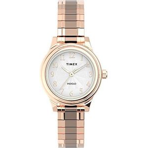 Timex Women's Classic 28mm Expansion Analog Quartz Stainless Steel Strap, Rose Gold, 12 Casual Watch (Model: TW2U091009J)