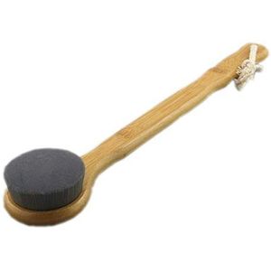 VIGAN Douche Back Scrubber Borstel Scrub Bad Body Lange Handled Natuurlijke Reiniging (Zwart)