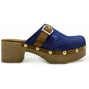 thies - 1856rec Denim Soft Clog vegan Denim Blue (w/x) - Heren, blauw, 36 EU