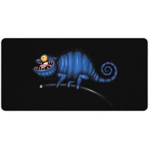 Blauwe Afgeschoten Kameleon Mode Bureau Muismat Antislip Gaming Muismat Accessoires Decor 30x60cm