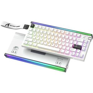 ATTACK SHARK R85 HE 8000Hz Rapid Trigger Gaming Toetsenbord, 0,005mm RT Precisie, Bedraad Toetsenbord met RGB Lightbox, Hall Effect Schakelaar, Snap Tap, Instelbare Actuatie, Volumeknop, Wit