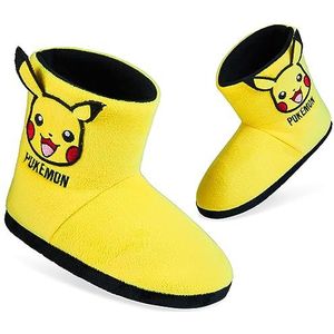 Pokemon Jongens Slippers Boot Slippers Pikachu Bulbasaur Zachte Kinderen Schoenen Antislip Huisschoenen Anime Geschenken voor Jongens, Geel, 12 UK