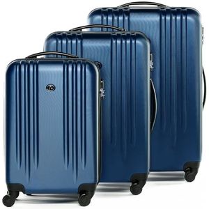 FERGÉ 3-delige koffer-set Reisbagage Marseille premium harde spinner premium bagage-koffer blauw