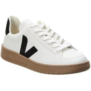 Veja V 12 Classy Leren sneakers voor dames, Extra Wit/Zwart/Dune, 9