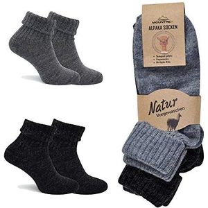 MOUNTREX® Alpaca-sokken, wollen sokken voor dames en heren, wintersokken, warme huissokken, thermosokken, dun, knusse sokken, 2 paar, 43-46 EU