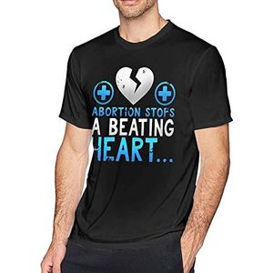 Abortion Stops A Beating Heart Men's Basic Outdoor Casual Custom Short Sleeve T-Shirt Cotton Tee T-shirts & overhemden(X-Large)