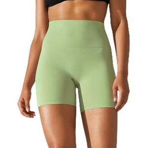 Yoga Shorts Dames Fitness Shorts Hardlopen Fietsbroek Ademend Sport Leggings Hoge taille Zomer Workout Gym Shorts-Licht Groen-XS