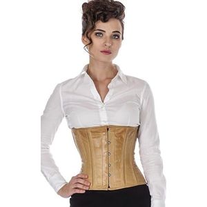 Leren corset beige taille Korset lw38