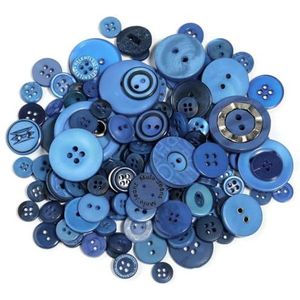 50g Kleurrijke Gemengde Hars Knopen Rotundity Huishoudelijke Handgemaakte DIY Naaibenodigdheden Kleding Accessoires Materiaal-Blauw-50g