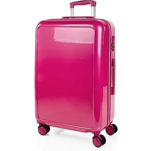 ITACA - Middelgrote Koffer. Suitcase - Medium Trolley Reiskoffer van ITACA. Lichtgewicht Polycarbonaat Harde Schaal 4 Wielen Cijferslot 702660, Fuchsia