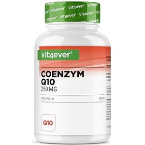 Co-enzym Q10 250 mg per capsule - 120 capsules - Premium: Q10 uit plantenfermentatie + piperine - 100% ubiquinon - Veganistisch - Hooggedoseerd