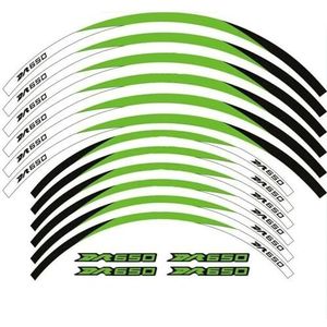 wiel vorm Wielnaaf Motorfiets Stickers Velg Decal Reflecterende Streep Voor DR650S DR650SE DR 650S 650SE 650 S SE 21 ""18""(Color:Green B)