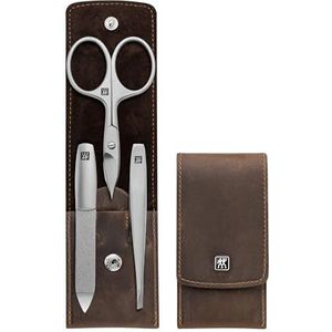 ZWILLING Beauty Twinox 4-delig bruin lederen etui set