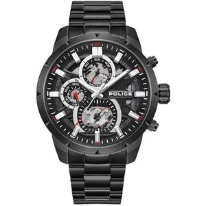 Neist PEWJK0021806 Heren chronograaf horloge met zwarte wijzerplaat en zwarte armband, zwart, modern, zwart, modern, zwart., Modern