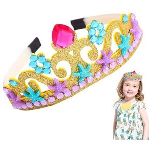Kinderen prinses kroon haarband,Meisjes Strass Prinses Tiara in één | Schoonheidsproducten voor verjaardagsfeestjes, afstuderen, theater, jubileum, ceremonie, Halloween Bigud