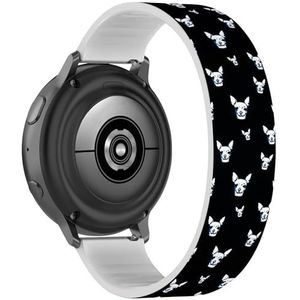 RYANUKA Solo Loop Band Compatibel met Samsung Galaxy Watch 6 / Classic, Galaxy Watch 5 / PRO, Galaxy Watch 4 Classic (Chihuahua Dog Pet) Stretchy Siliconen Band Strap Accessoire, Siliconen, Geen