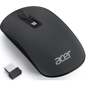 acer Draadloze computermuis, 2.4G slanke USB draadloze muizen met USB-ontvanger, 800/1200/1600 verstelbare DPI optische laptopmuis met 4 knoppen, draagbare muis voor laptop, desktop, pc