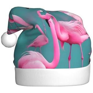 RoMuKa Een kudde flamingo's modieuze klassieke kerstmuts gemaakt van zachte en warme stof gepersonaliseerd patroonontwerp voegt een warme sfeer toe aan je vakantie