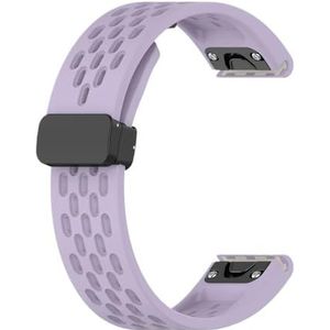 26 20 22mm Horlogeband fit for Garmin Fenix ​​7 7s 7X6 6X Pro 5 5S 5X Plus 3HR Siliconen Quick Release Horloge Easyfit Polsband Band (Color : Light purple, Size : 26mm)