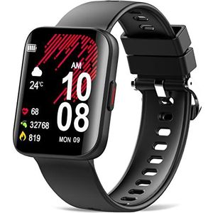 Donerton Smartwatch voor dames en heren, 1,69 inch, smartwatch met hartslagmonitor, sporthorloge met stappenteller, calorieën, slaapstopwatch, smart-armband