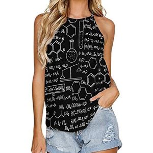 Chemistry Blackboard dames tanktop zomer mouwloze T-shirts halter casual vest blouse print T-shirt L