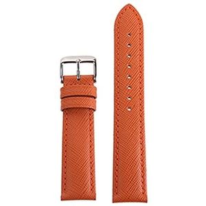 LUGEMA Leren Horlogeband Mode Horlogeband Echte Armband For Man En Vrouw 18 Mm 20 Mm 22 Mm 7 Kleuren (Color : Orange, Size : 22mm)