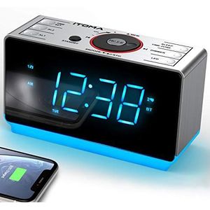 iTOMA CKS708 - Wekkerradio - Digitale FM-radio - Dubbel Alarm - Bluetooth - USB-oplaadfunctie