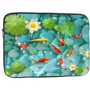 Laptop Case Japanse Mooie Rode Karper Vis Laptop Sleeve Shockproof Beschermende Notebook Case Met Rits Aktetas Dragen