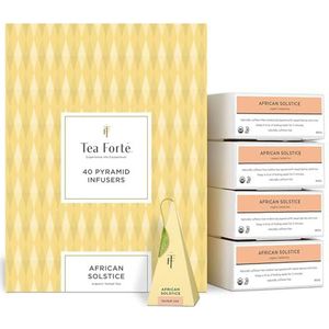 Tea Forte | Groene Thee Bio Grootverpakking | 40 handgemaakte piramide-thee infusies | (Chamomile)