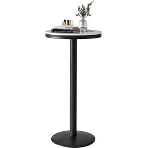 Moderne hoogte bartafel, cocktailtafel met wit marmeren blad salontafel op hoogte bijzettafel met metalen onderstel, ronde eettafel hoge tafel voor thuispub bistro (Size : Height 105cm)