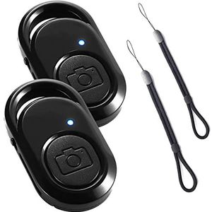 2 stuks bluetooth-afstandsbediening voor camerasluiter, bluetooth-afstandsbediening voor telefoon foto's, afstandsbediening Trigger Controller compatibel met OS/Android/telefoon met lanyard