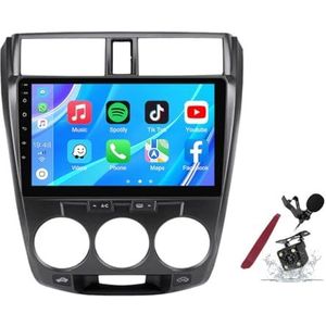 Android 14 Autoradio Sat Navi voor H-onda City (2008-2013) 9 Inch Touchscreen Multimedia Speler met Draadloze Carplay GPS Navigatie FM RDS Bluetooth 5G-WiFi SWC DSP,M500s